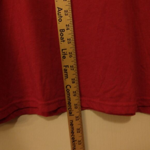 Justin Boots tshirt mens 2XL XXL red long sleeve graphic logo pocket western - Picture 6 of 8